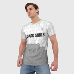 Мужская футболка 3D Dark Souls glitch на светлом фоне: символ сверху - фото 2