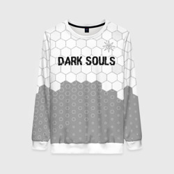 Женский свитшот 3D Dark Souls glitch на светлом фоне: символ сверху