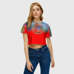 Женская футболка Crop-top 3D Belarus ussr - фото 2