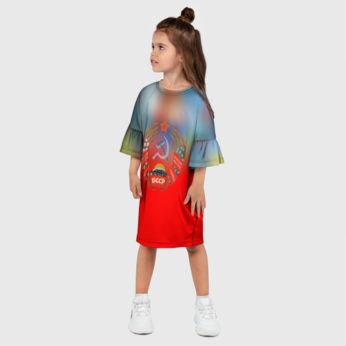 Детское платье 3D с принтом Belarus ussr, фото на моделе #1