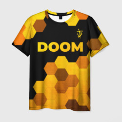 Doom - gold gradient: символ сверху – Футболка с принтом купить со скидкой в -26%