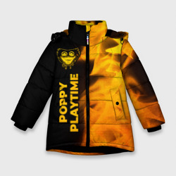 Зимняя куртка для девочек 3D Poppy Playtime - gold gradient: по-вертикали