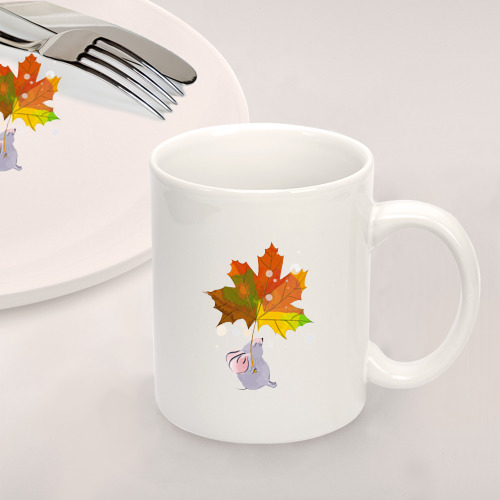 Набор: тарелка + кружка Осенний мышь - фото 2