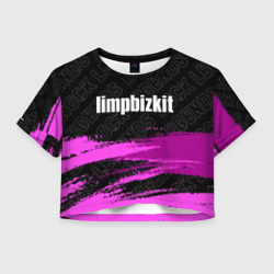 Женская футболка Crop-top 3D Limp Bizkit rock legends: символ сверху