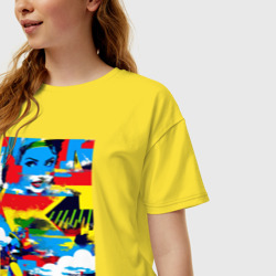 Женская футболка хлопок Oversize Pop art fantasy - neural network - фото 2