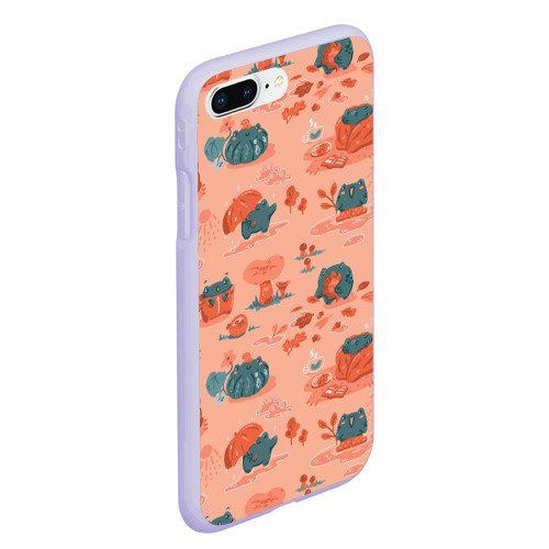 Чехол для iPhone 7Plus/8 Plus матовый Осенние лягушки, цвет светло-сиреневый - фото 3