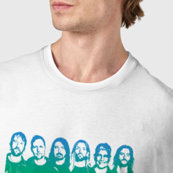 Футболка с принтом Foo Fighters: Rescued для мужчины, вид на модели спереди №4. Цвет основы: белый