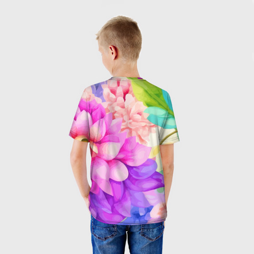 Детская футболка 3D Ежик в цветах, цвет 3D печать - фото 4