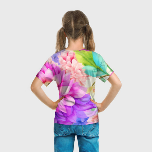 Детская футболка 3D Ежик в цветах, цвет 3D печать - фото 6