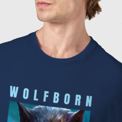 Футболка с принтом Powerwolf: Wolfborn для мужчины, вид на модели спереди №4. Цвет основы: темно-синий