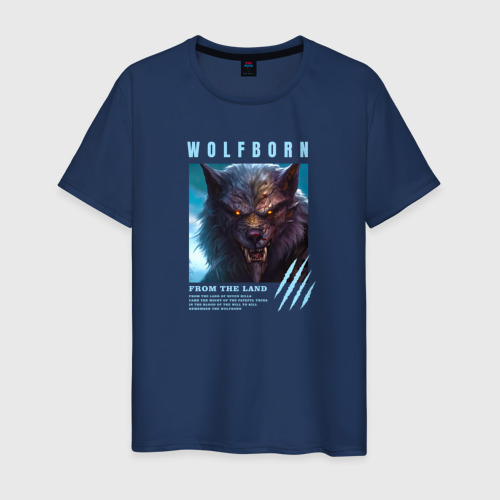 Мужская футболка из хлопка с принтом Powerwolf: Wolfborn, вид спереди №1