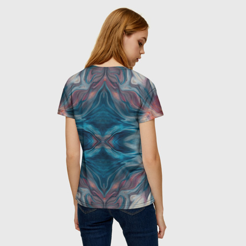 Женская футболка 3D Абстрактные краски, цвет 3D печать - фото 4