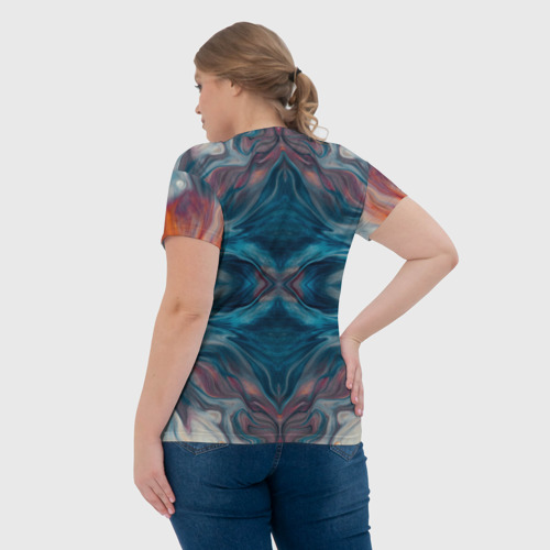 Женская футболка 3D Абстрактные краски, цвет 3D печать - фото 7