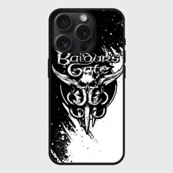 Чехол силиконовый для Apple iPhone 15 Pro матовый Baldur's gate 3 - белая краска