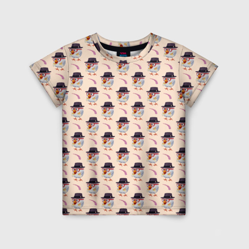 Детская футболка с принтом Петушок и веточка ягод, вид спереди №1