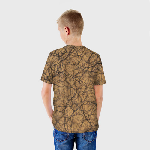 Детская футболка 3D с принтом Хэллоуинская тыква, вид сзади #2