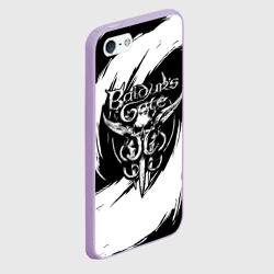 Чехол для iPhone 5/5S матовый Baldur's gate 3 - белые завихрения - фото 2