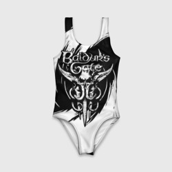 Детский купальник 3D Baldur's gate 3 - белые завихрения - фото 2