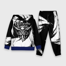 Детский костюм с толстовкой 3D Baldur's gate 3 - белые завихрения