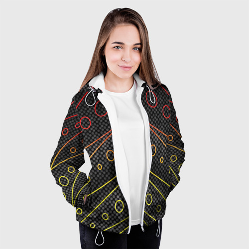 Женская куртка 3D Абстрактные радужные разводы, цвет белый - фото 4