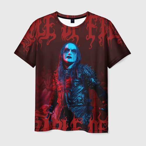 Мужская футболка с принтом Cradle Of Filth: Dani Filth, вид спереди №1