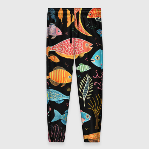 Женские брюки 3D Фолк-арт рыбовы, цвет 3D печать