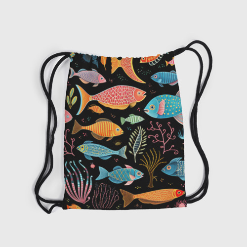 Рюкзак-мешок 3D Фолк-арт рыбовы - фото 6