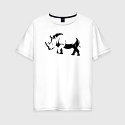Женская футболка хлопок Oversize Носорог шагает