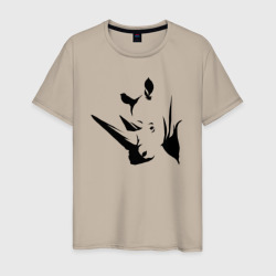 Мужская футболка хлопок Голова носорога