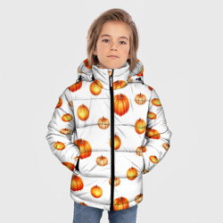 Зимняя куртка для мальчиков 3D Оранжевые тыквы - паттерн - фото 2