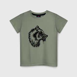 Детская футболка хлопок Злой черный волк