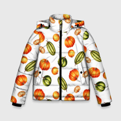 Зимняя куртка для мальчиков 3D Разноцветные тыквы - паттерн