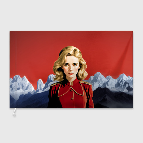 Флаг 3D Девушка в красной униформе - фото 3
