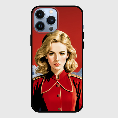 Чехол для iPhone 13 Pro Max с принтом Девушка в красной униформе, вид спереди #2