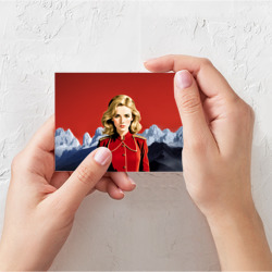 Поздравительная открытка Девушка в красной униформе - фото 2