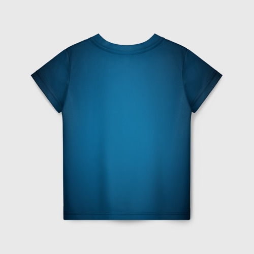 Детская футболка 3D с принтом Морда акулы в воде, вид сзади #1