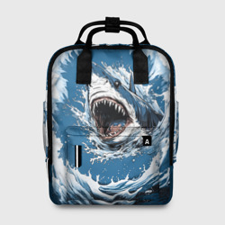 Женский рюкзак 3D Морда акулы в воде