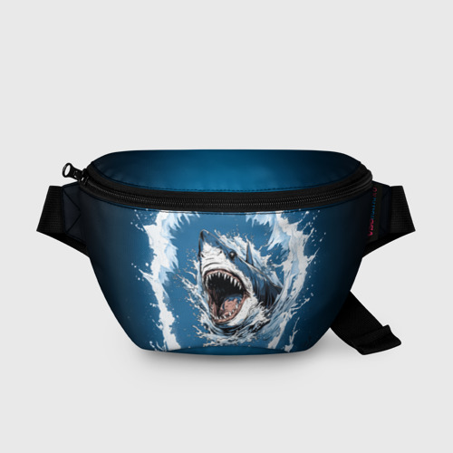 Поясная сумка 3D Морда акулы в воде