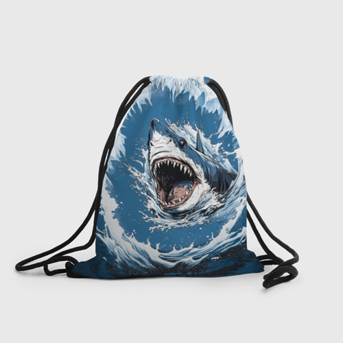 Рюкзак-мешок 3D Морда акулы в воде