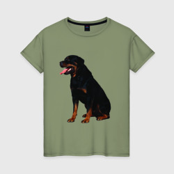 Rottweiler – Женская футболка хлопок с принтом купить со скидкой в -20%