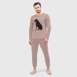 Мужская пижама с лонгсливом хлопок Rottweiler - фото 2