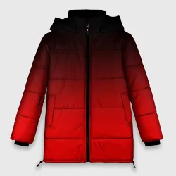 Женская зимняя куртка Oversize Градиент: от черного до ярко-красного