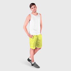 Мужские шорты 3D Жёлтый с белыми полосками - фото 2