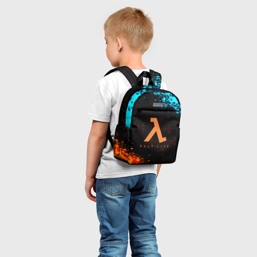 Детский рюкзак 3D с принтом Gordon freeman x Portal 2, фото на моделе #1