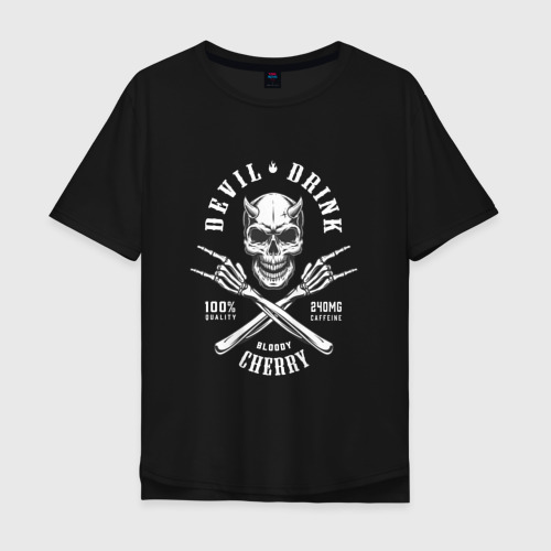 Мужская футболка хлопок Oversize с принтом Devil drink, вид спереди #2