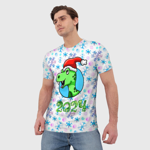 Мужская футболка 3D с принтом Год дракона   2024, фото на моделе #1