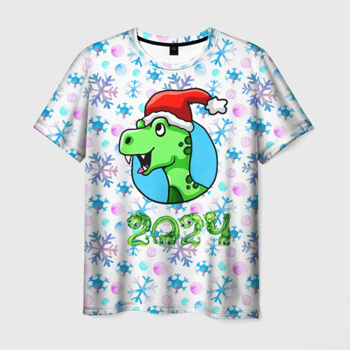 Мужская футболка 3D с принтом Год дракона   2024, вид спереди #2