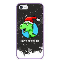 Чехол для iPhone 5/5S матовый Happy  new year 2024