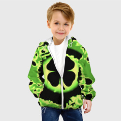 Детская куртка 3D Черный клевер кислотный - фото 2