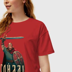 Женская футболка хлопок Oversize Гойда - древний русс - фото 2